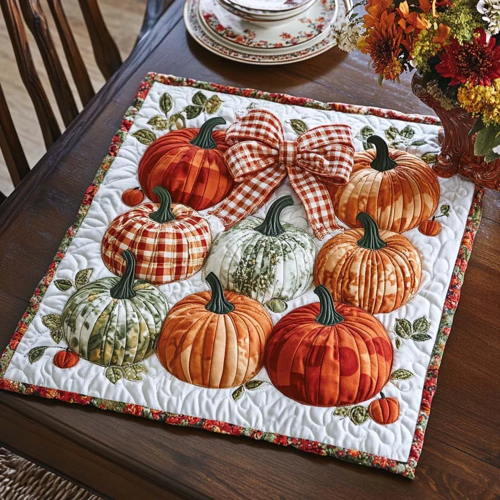 Autumn Glow Charm Quilted Table Topper