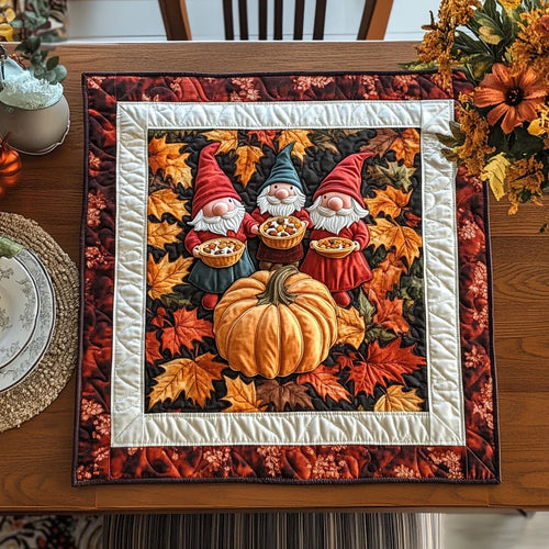 Autumn Gnome Quilted Table Topper