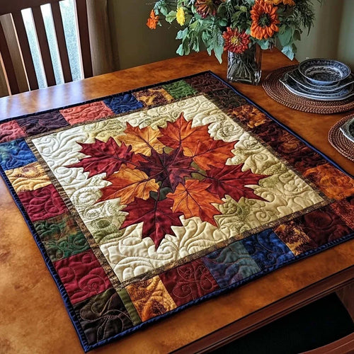 Autumn Leaf Charm Quilted Table Topper