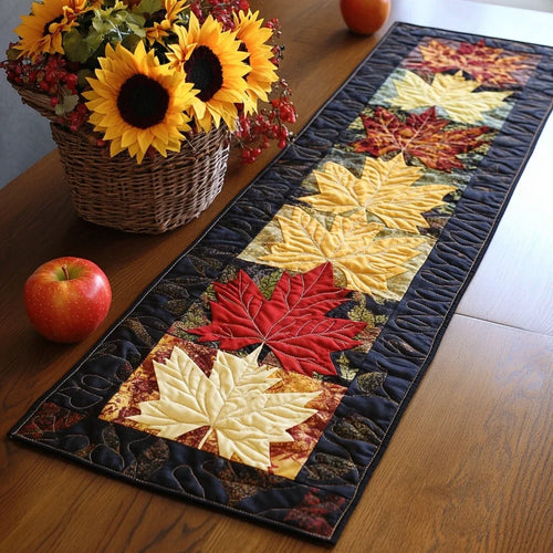 Autumn Leaf Magic Quilted Table Runner