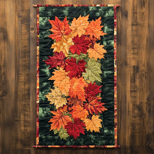Autumn Leaves Whisper Quilted Table Runner