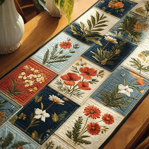 Autumn Patchwork Quilted Table Runner