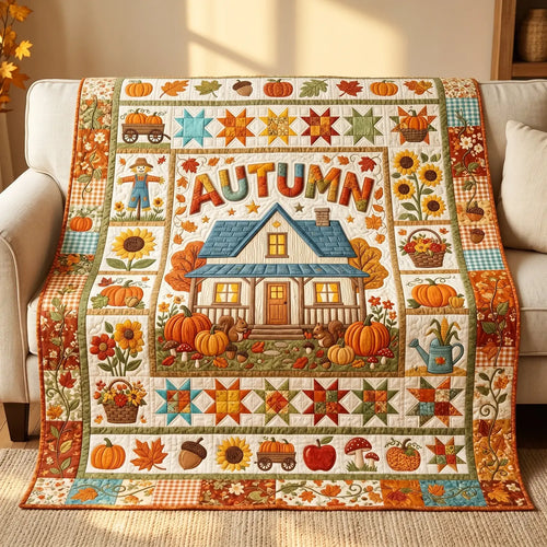 Autumn Patchwork Quilt Blanket