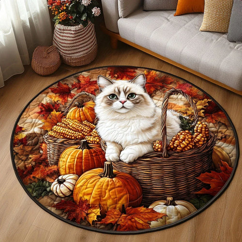 Autumn Paws Paradise Quilted Round Mat