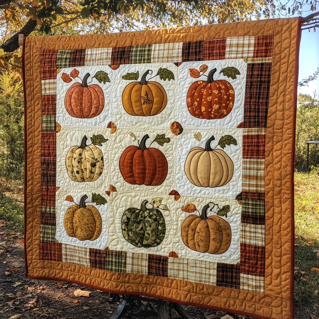 Autumn Pumpkin Patch Quilt Blanket