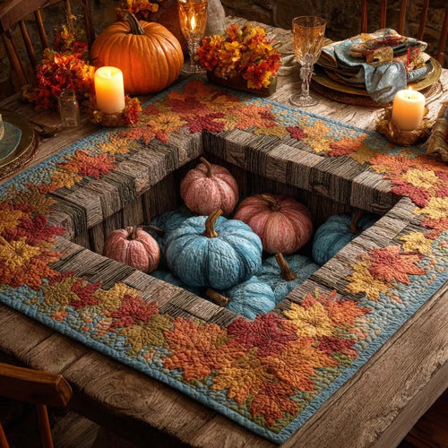 Autumn Pumpkins Quilted Table Topper