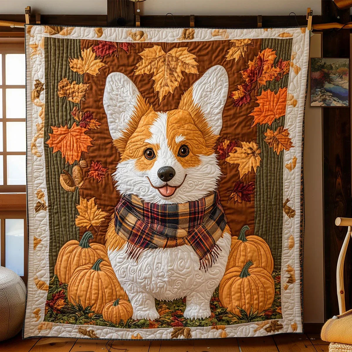 Autumn Pup Quilt Blanket