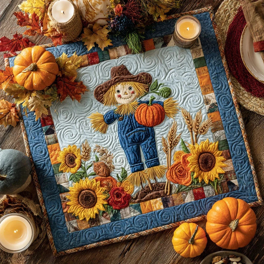 Autumn Smile Quilted Table Topper