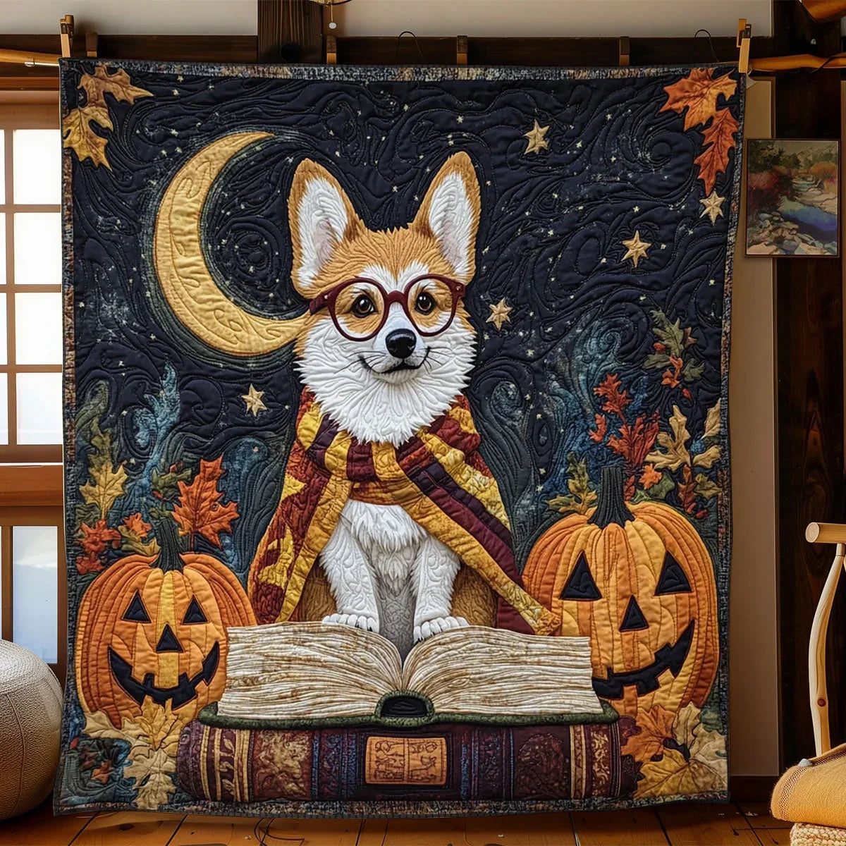 Autumn Spellbook Quilt Blanket