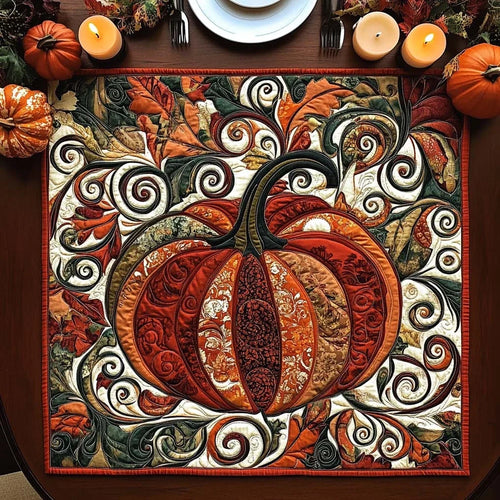 Autumn Spice Whirl Quilted Table Topper