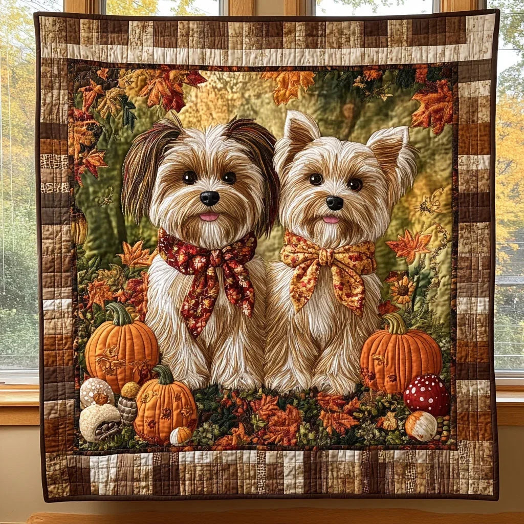 Autumn Terriers Quilt Blanket