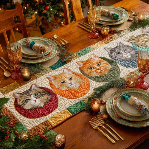 Autumn Whiskers Quilted Table Runner