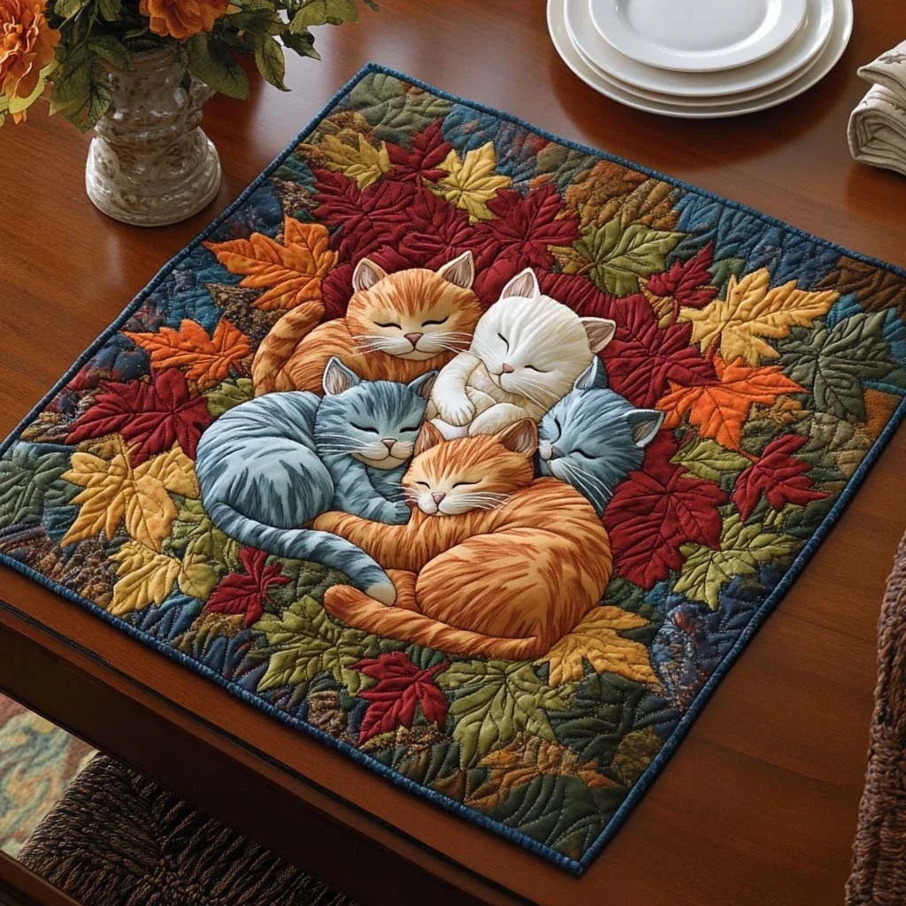 Autumn Whiskers Quilted Table Topper