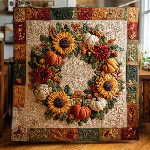 Autumn Wreath Quilt Blanket