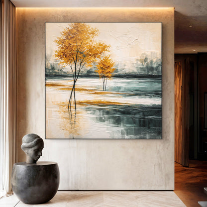 Autumn Stillness Abstract Wall Art
