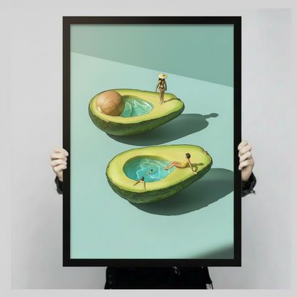 Avocado Pool Surreal Canvas Wall Art
