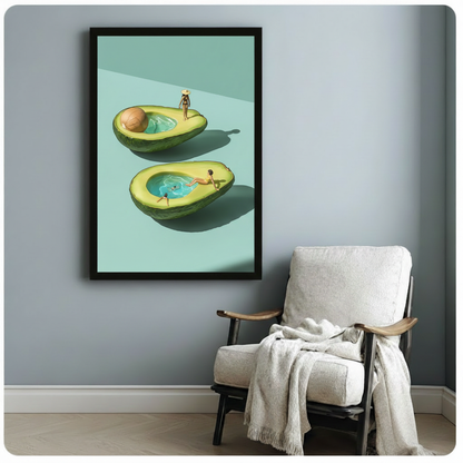 Avocado Pool Surreal Canvas Wall Art