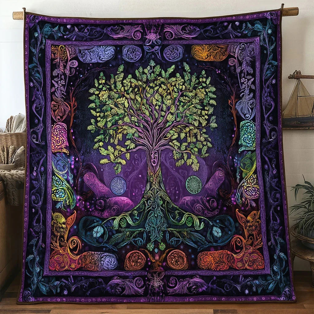 Awakening Tree Of Life Quilt Blanket