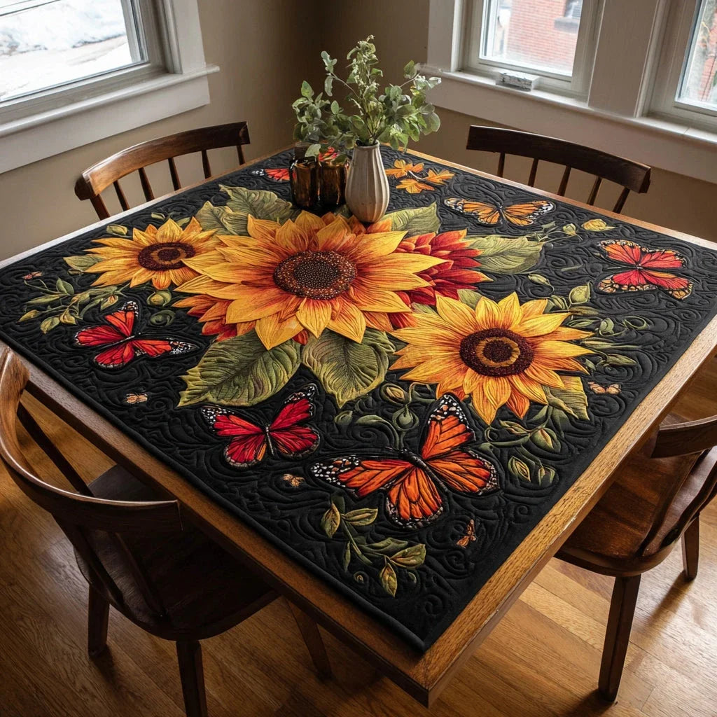Awe-inspiring Flowers Quilted Table Topper