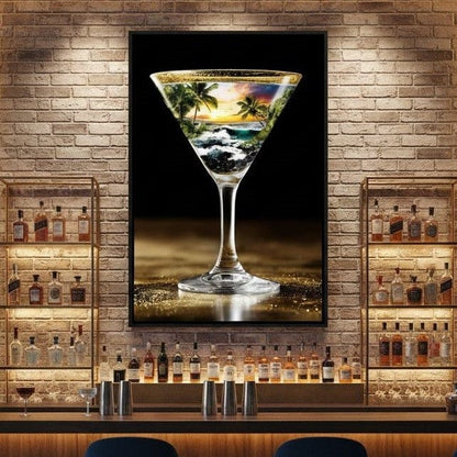 Tropical Sunset Cocktail Dream Canvas Wall Art