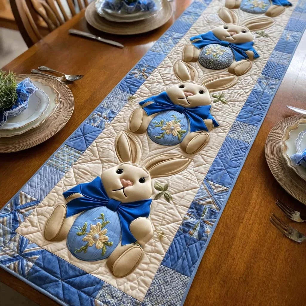 Azure Easter Quilted Table Runner