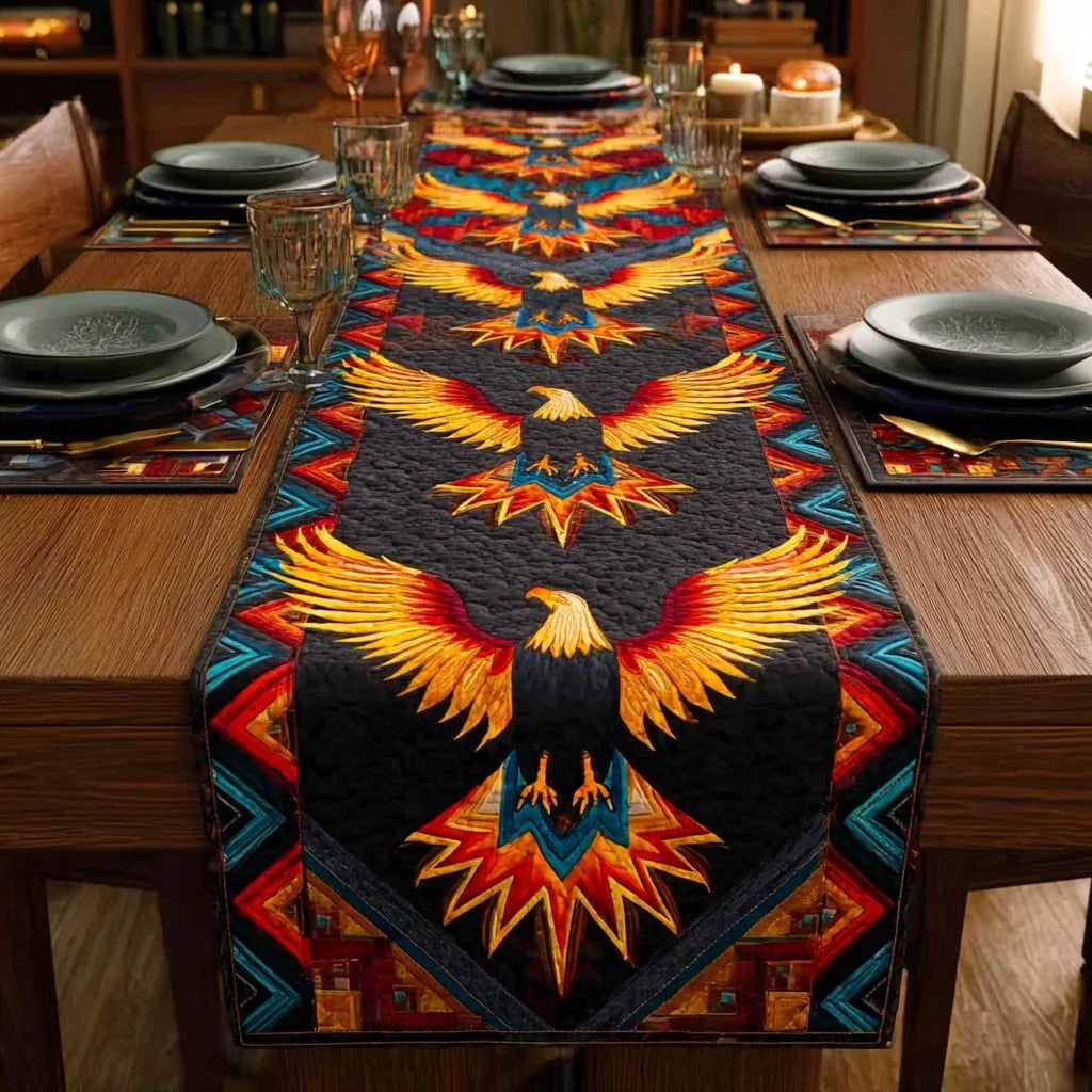 Azure Majesty Quilted Table Runner