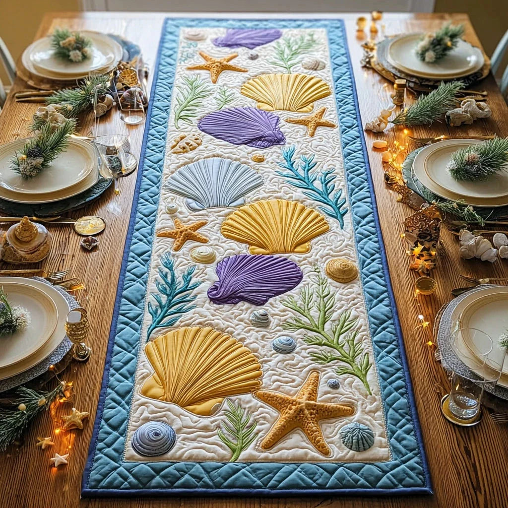 Azure Ocean Quilted Table Runner