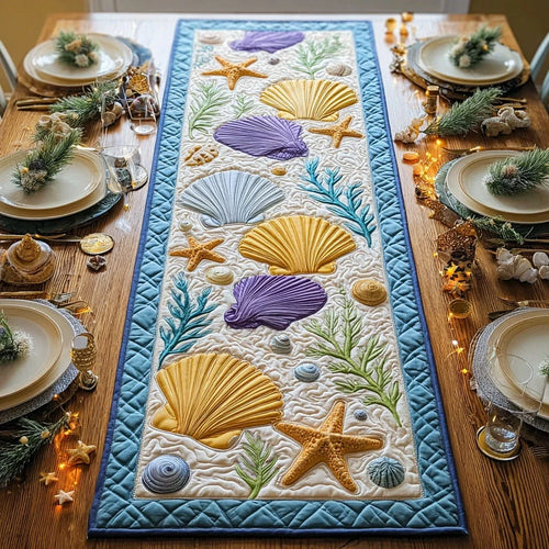 Azure Ocean Quilted Table Runner
