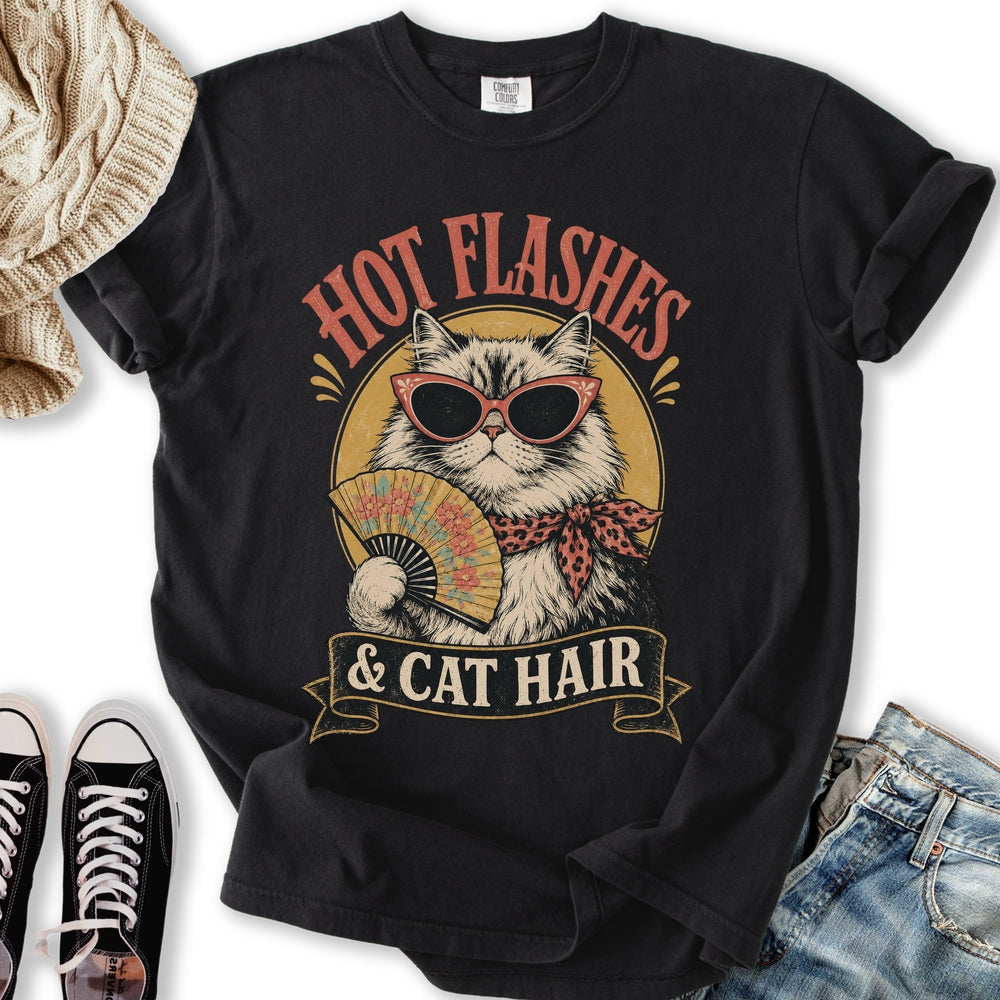 Hot Flashes & Cat Hair Relaxed Tee