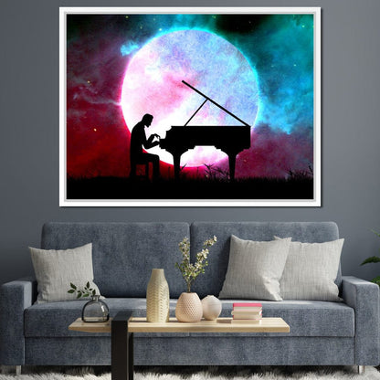 Space Pianist Canvas Wall Art