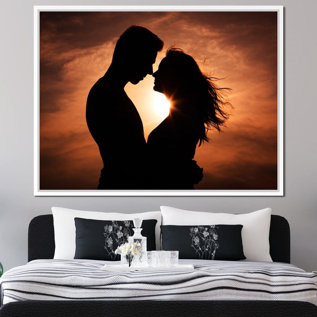 Couple by the Sunset Canvas Wall Art