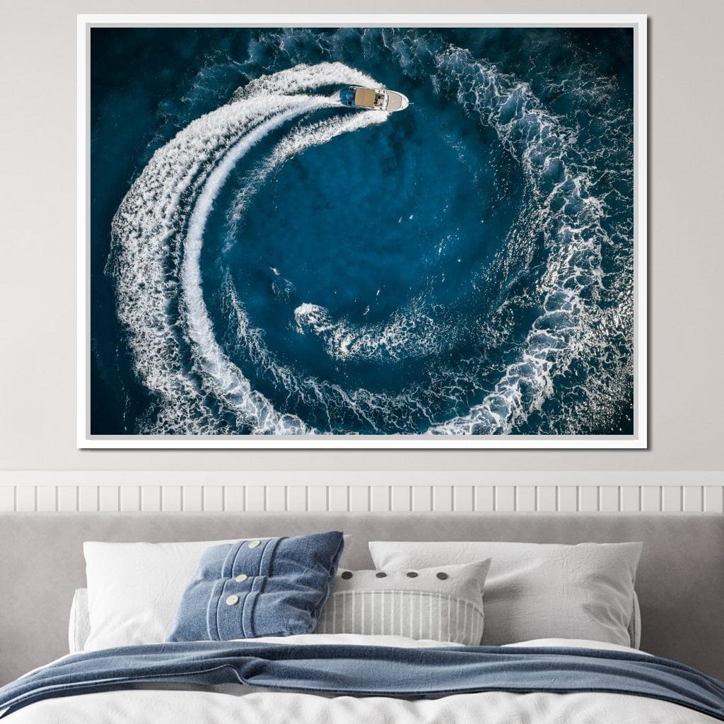 Boat Circle Canvas Wall Art