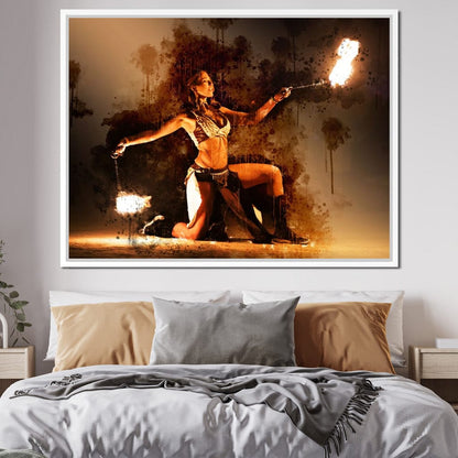 Flaming Nights Canvas Wall Art
