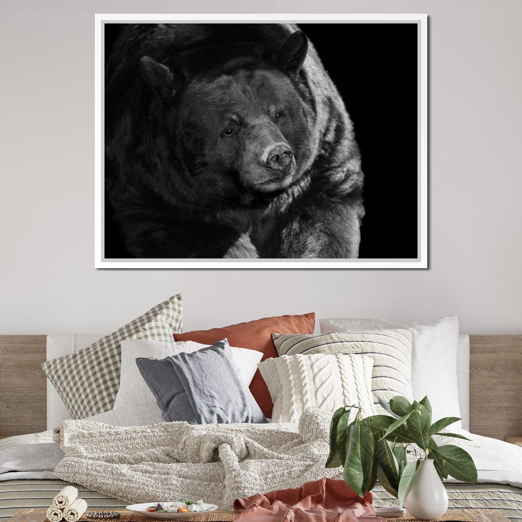 Black and White Bear Canvas Wall Art