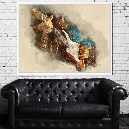 Jimmy Hendrix's Electric Guitar Canvas Wall Art