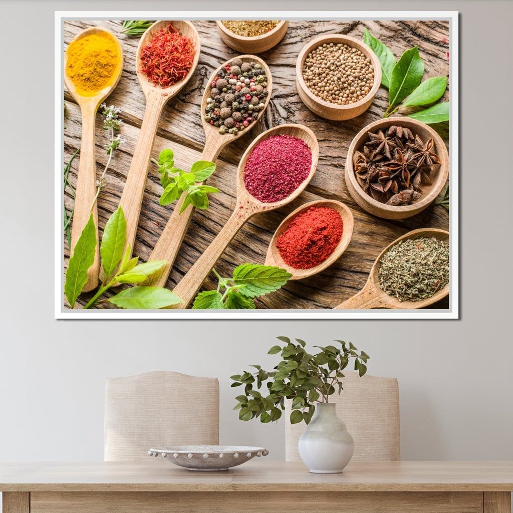 Assortment of Spices Canvas Wall Art