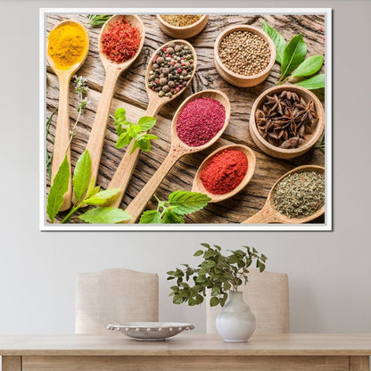 Assortment of Spices Canvas Wall Art