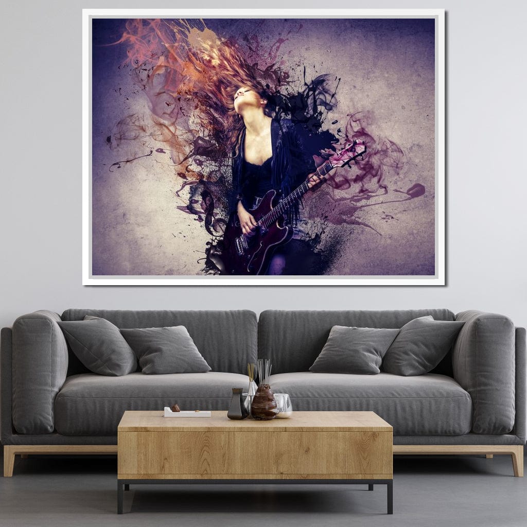 Guitar Splash Canvas Wall Art