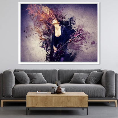 Guitar Splash Canvas Wall Art