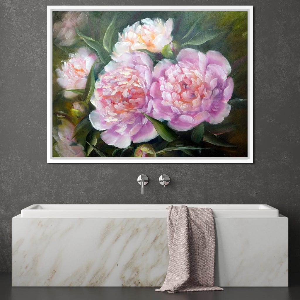 Blooming Peonies Canvas Wall Art