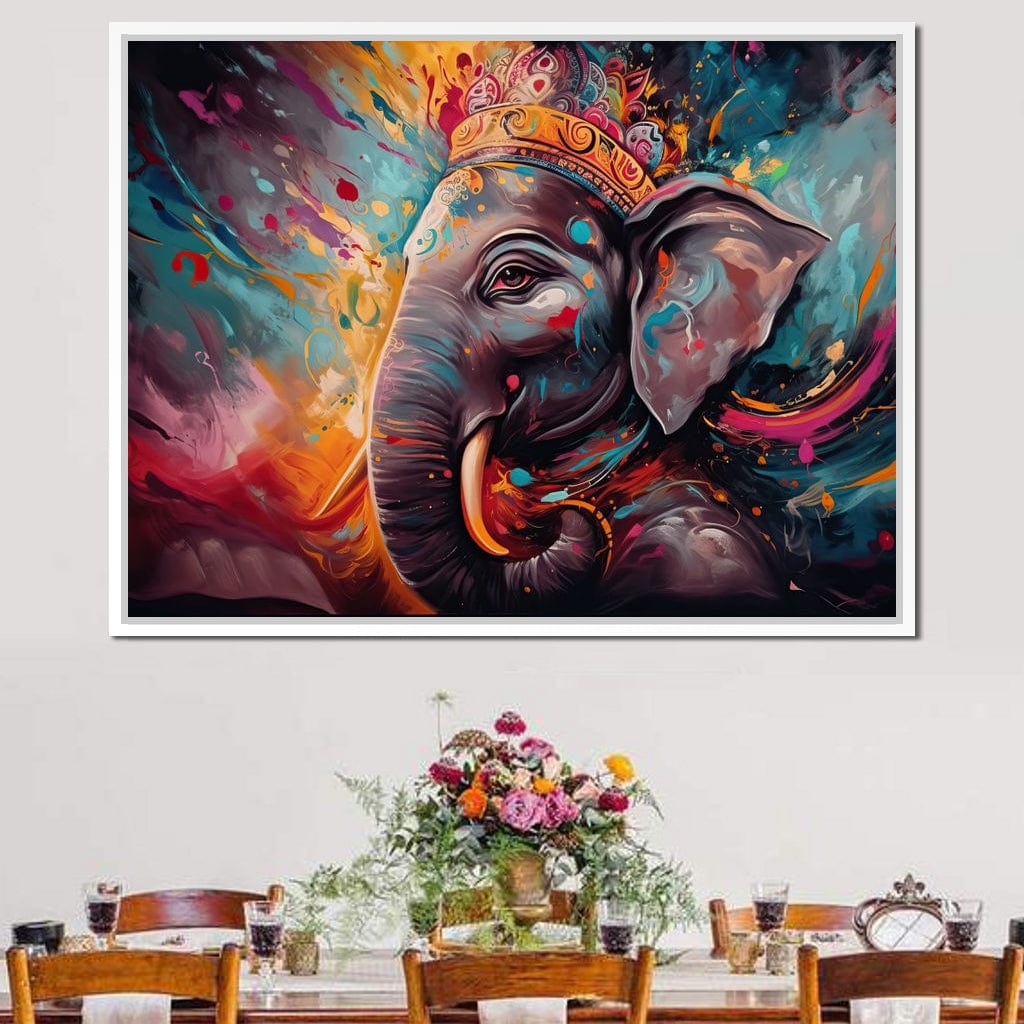 Ganesh Color Splash Canvas Wall Art
