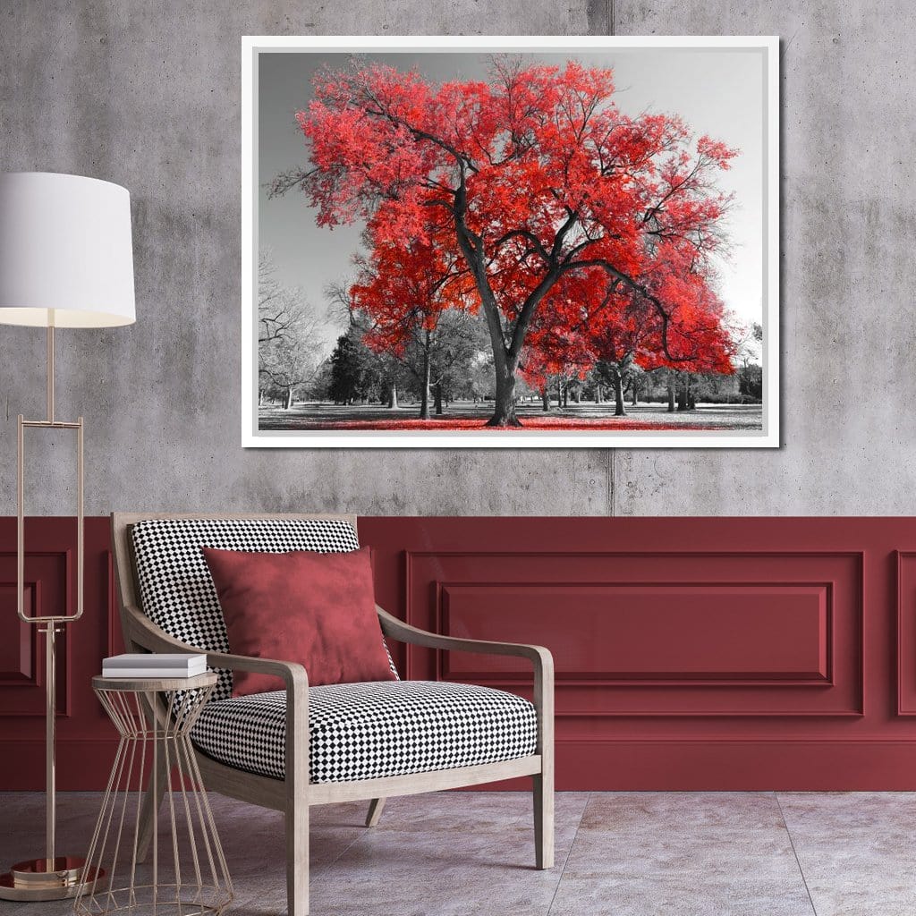 Big Red Tree Canvas Wall Art