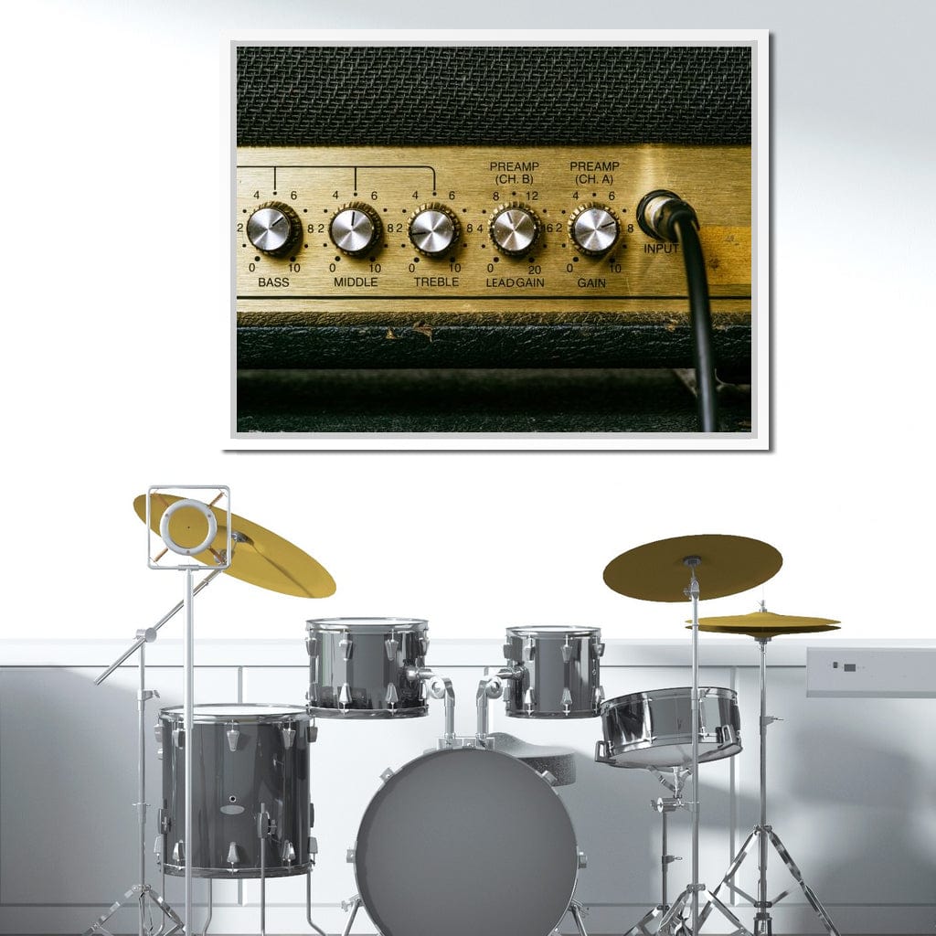 Vintage Electric Guitar Amplifier Canvas Wall Art