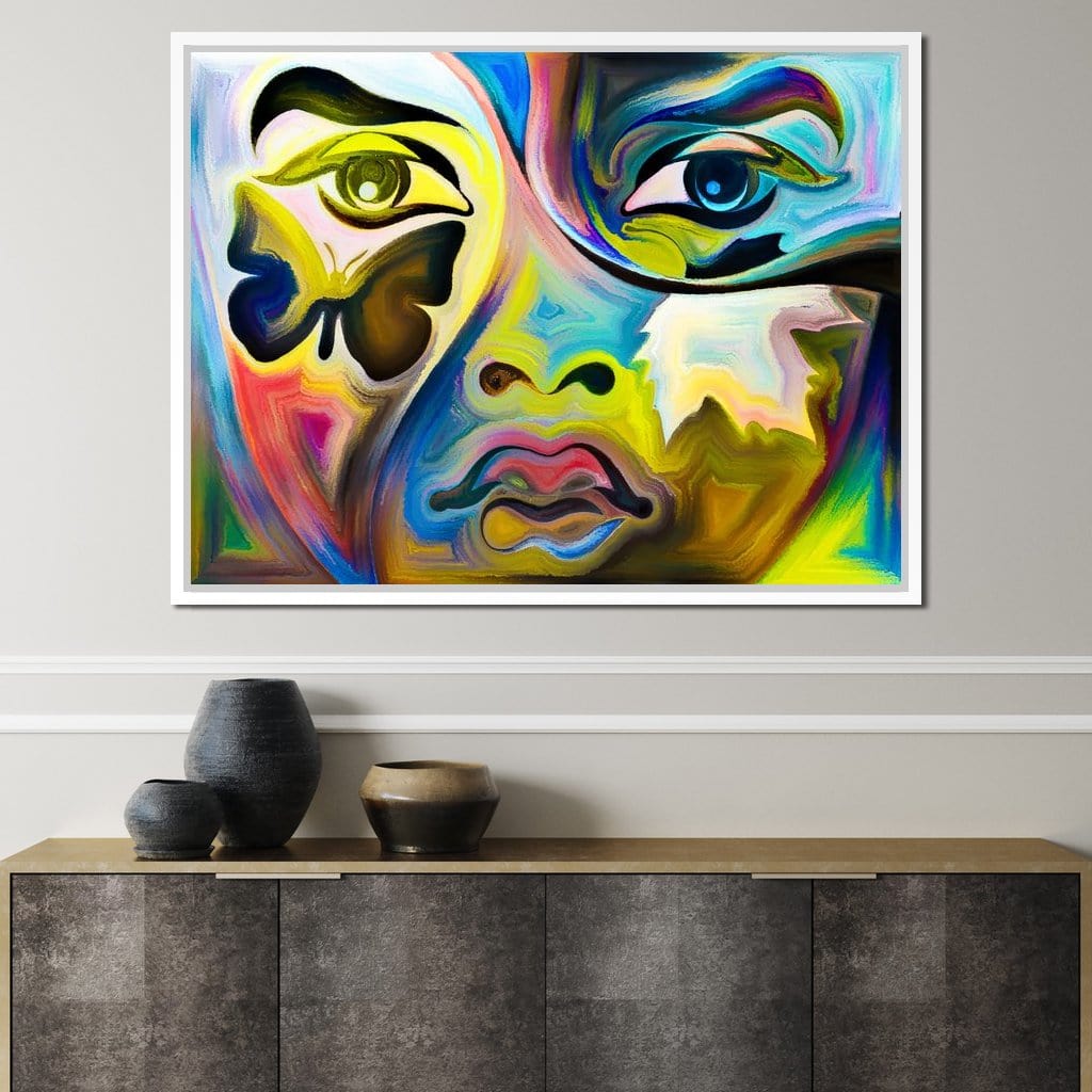 Multicolored Artistic Abstraction Canvas Wall Art