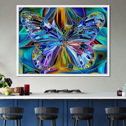 Multicolored Psychedelic Butterfly Canvas Wall Art