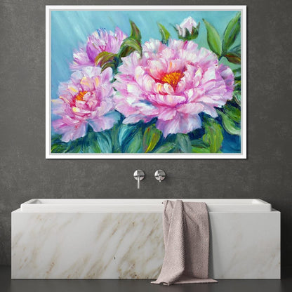 Asian Peonies Canvas Wall Art