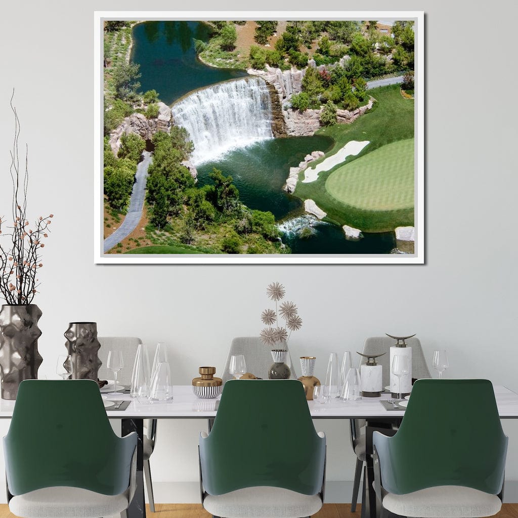 Waterfall on Golf Course Canvas Wall Art