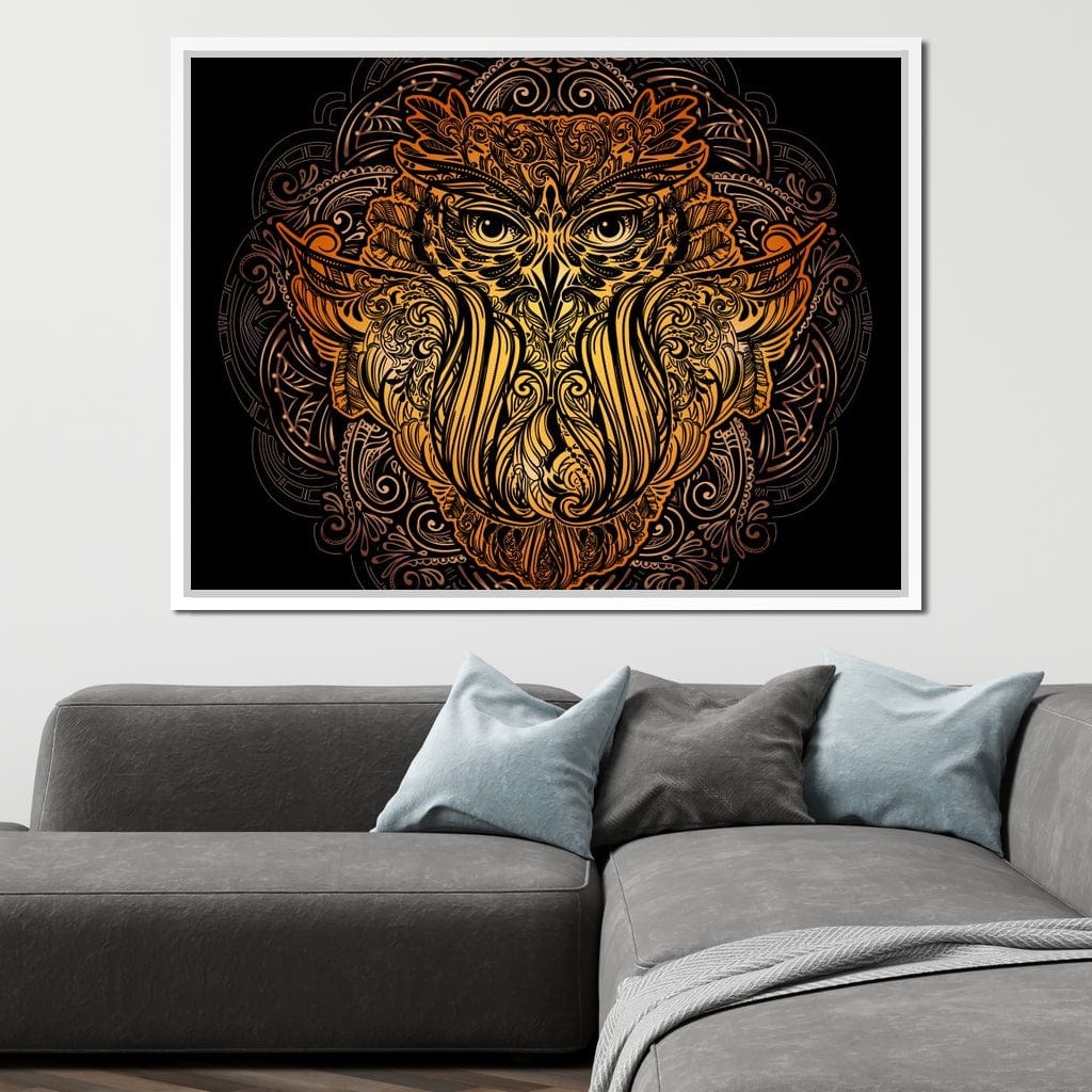 Golden Owl Canvas Wall Art