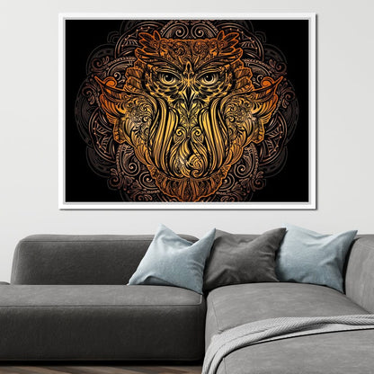 Golden Owl Canvas Wall Art
