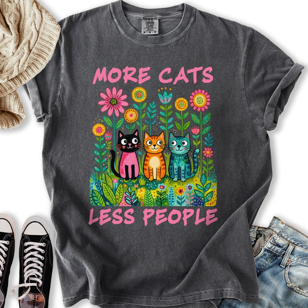 More Cats Folk Art Relaxed Tee